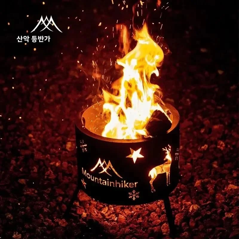 Elk Star Barrel MOUNTAINHIKER Outdoor Picnic Boil Water Tea Charcoal BBQ Bucket Upgraded Heating Firewood Stove for Camping