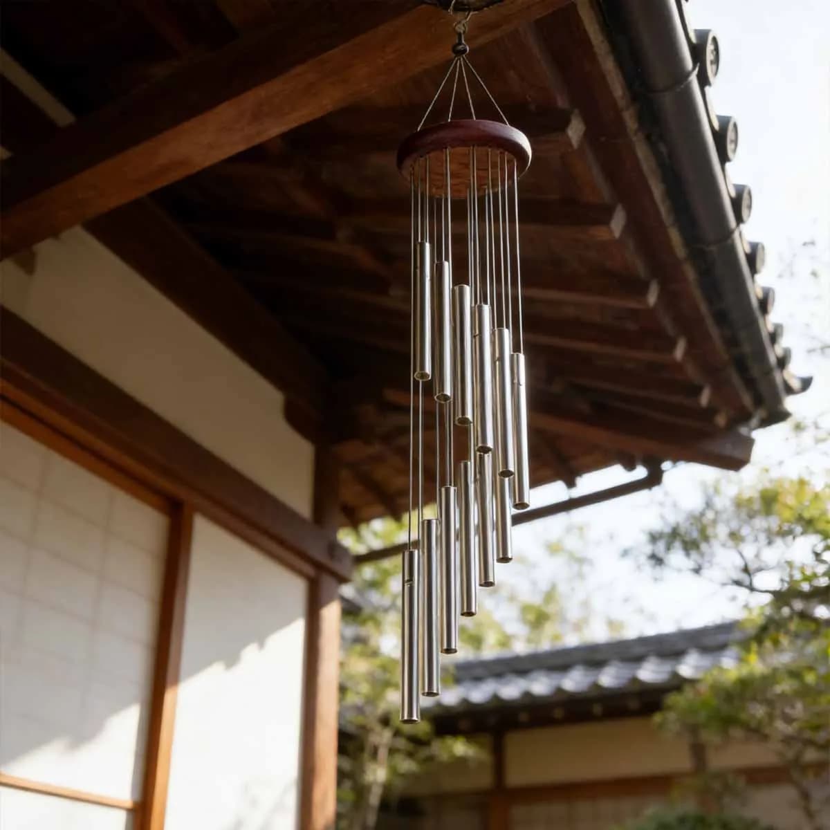 1pc-Wind Chime 12 Tube Aluminum Tube Pendant Balcony Courtyard Temple Prayer Pendant Commemorative Wind Chime