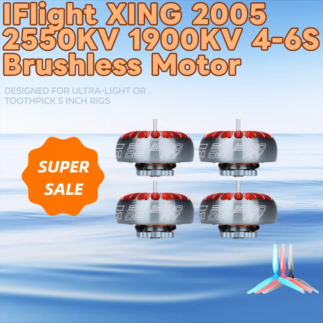 4 Pezzi IFlight XING 2005 2550KV 1900KV 4-6S Motore Brushless per Eliche Nazgul Cine 5030, Telaio per Droni da Corsa Micro da 5 Pollici