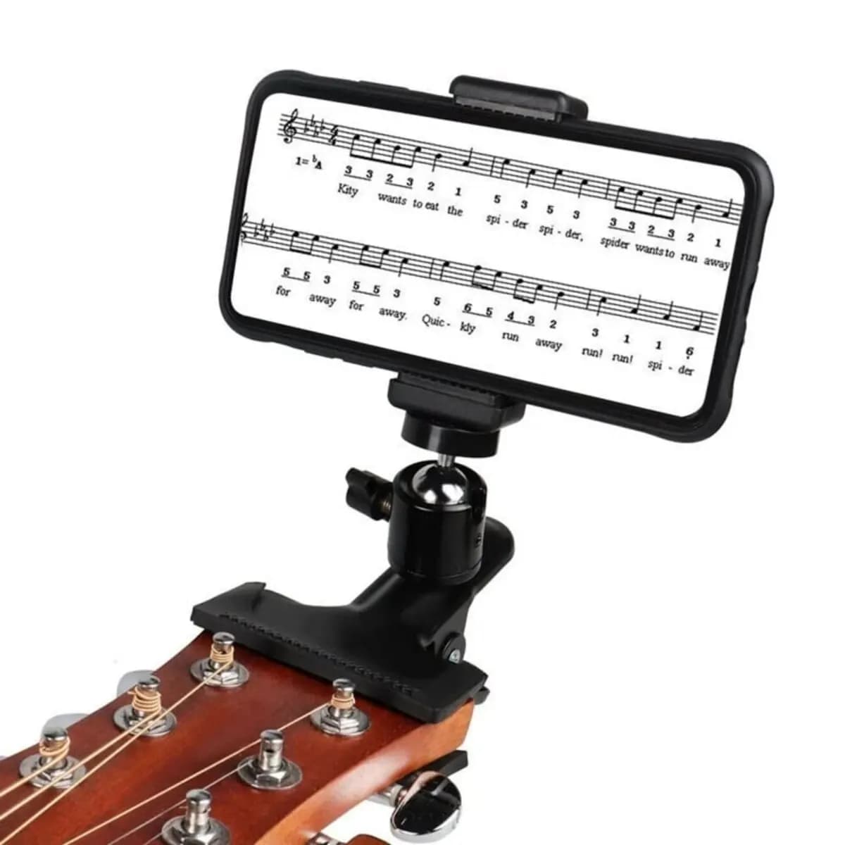 Miwayer Clip per la testa della chitarra supporto per telefono cellulare supporto per staffa di trasmissione in diretta testa a Clip per treppiede per telefoni cellulari, Action cam