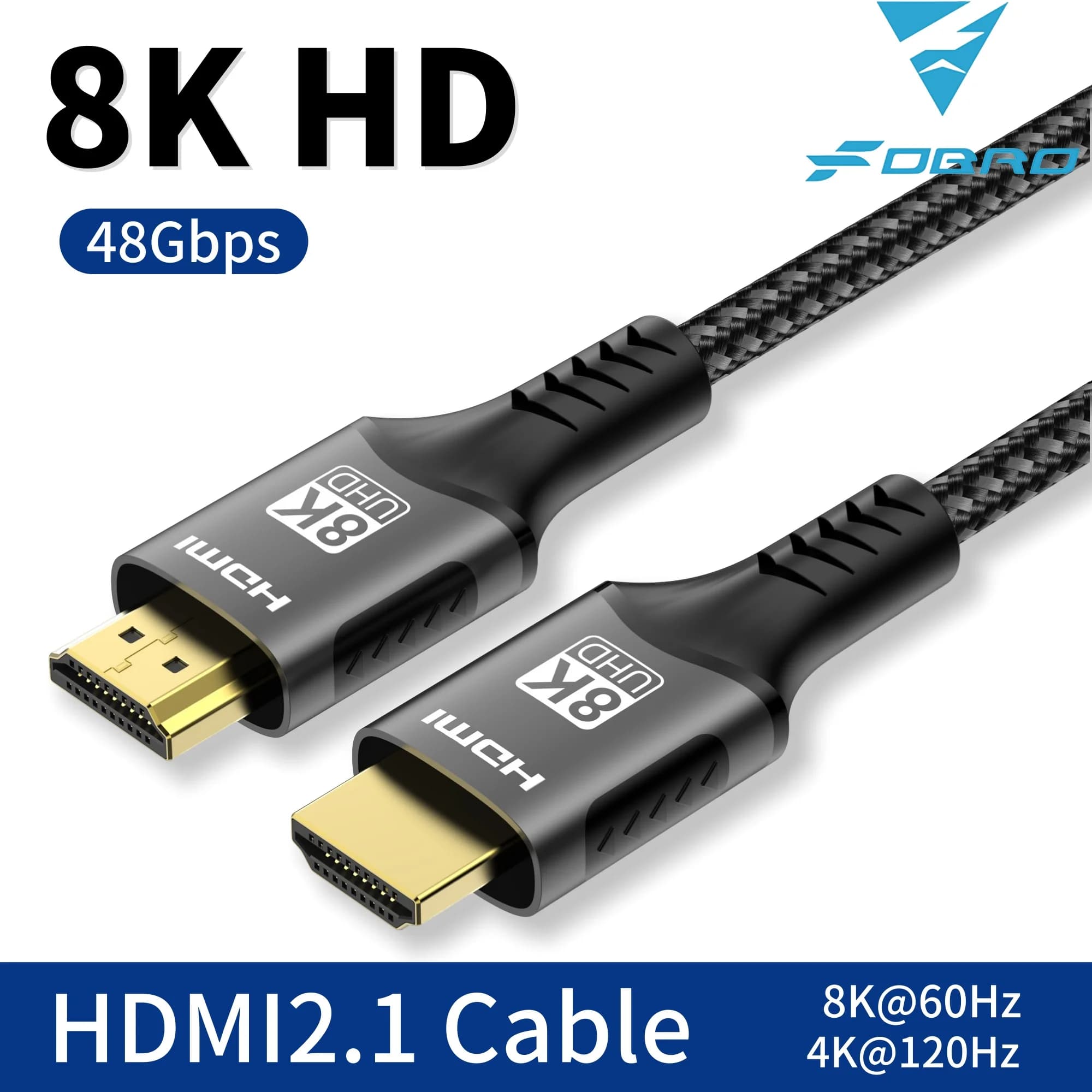 FDBRO Cavo HDMI 2.1 8K@60Hz 4K@120Hz Cavo HDMI Adattatore 48Gbps Per HDTV RTX 3080 eARC HDR Cavo Video PC Laptop TV box PS4/PS5