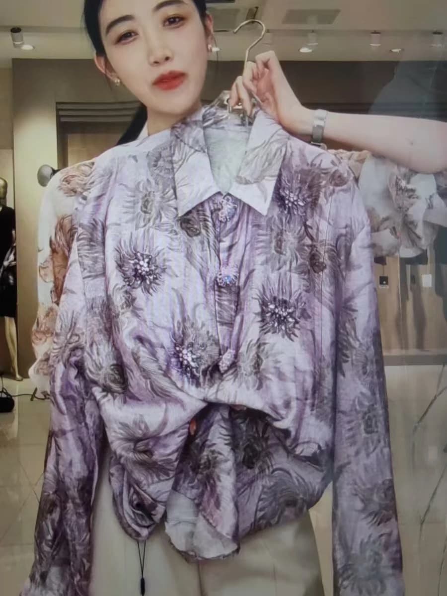 Luxury High-end Handmade Diamonds Crystal Stitch Summer Party Shirts Blouses Women's Lightweight Sunscreen Top Woman Clothes