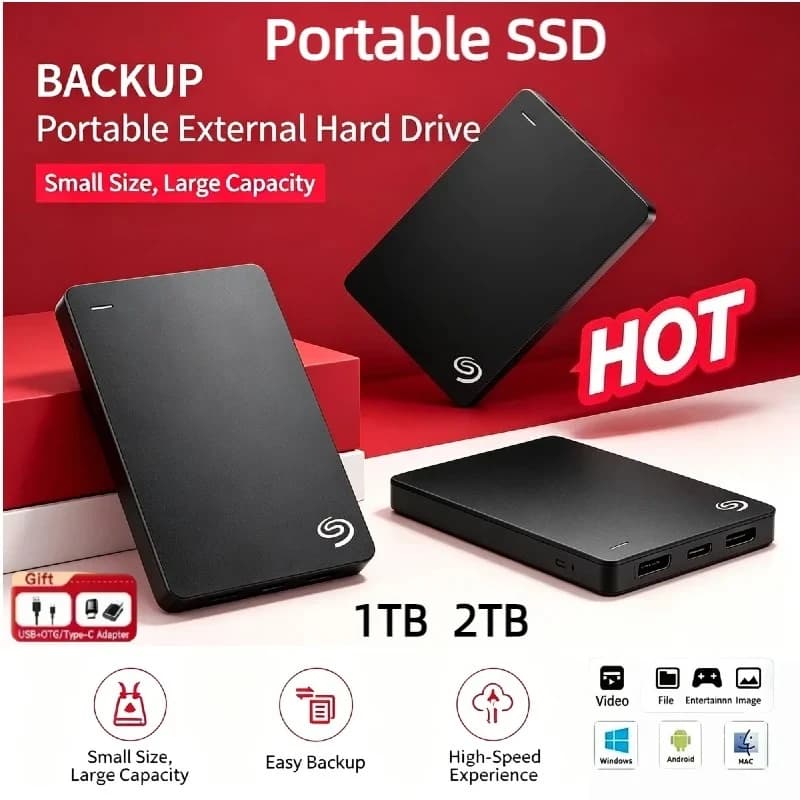 2.5Inch For Seagate Portable Hard Drive External Hard Disk Backup Plus SlimUSB 3.0 DASKA HDD Portable External Data Storage