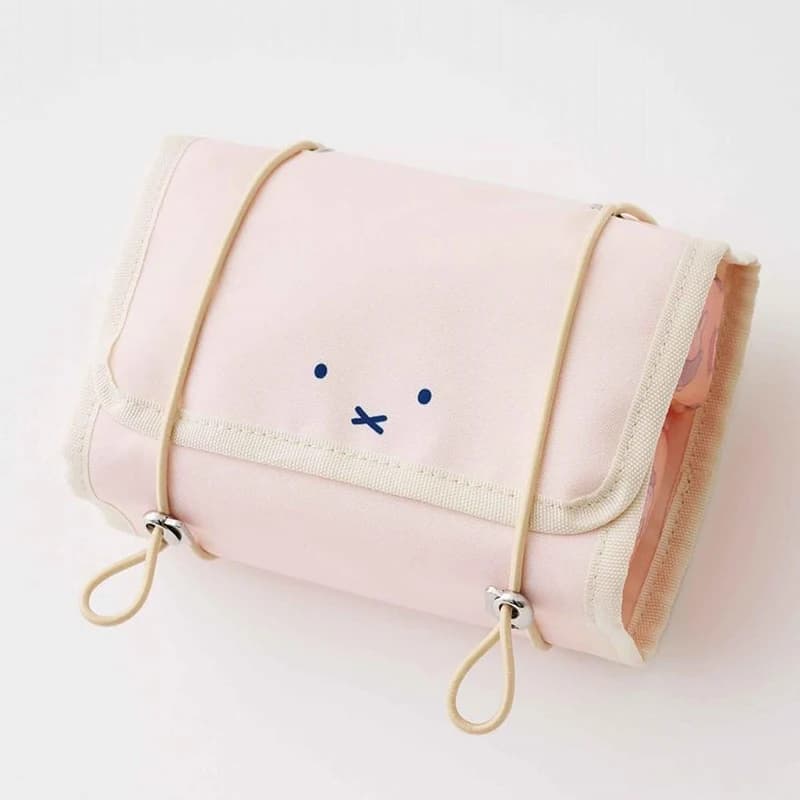 Borsa Cosmetica Kawaii Miffy Rabbit, Pochette Trucchi Pieghevole Rosa, Organizer da Viaggio Cartoon, Beauty Case da Toilette, Regalo Perfetto per Ragazze