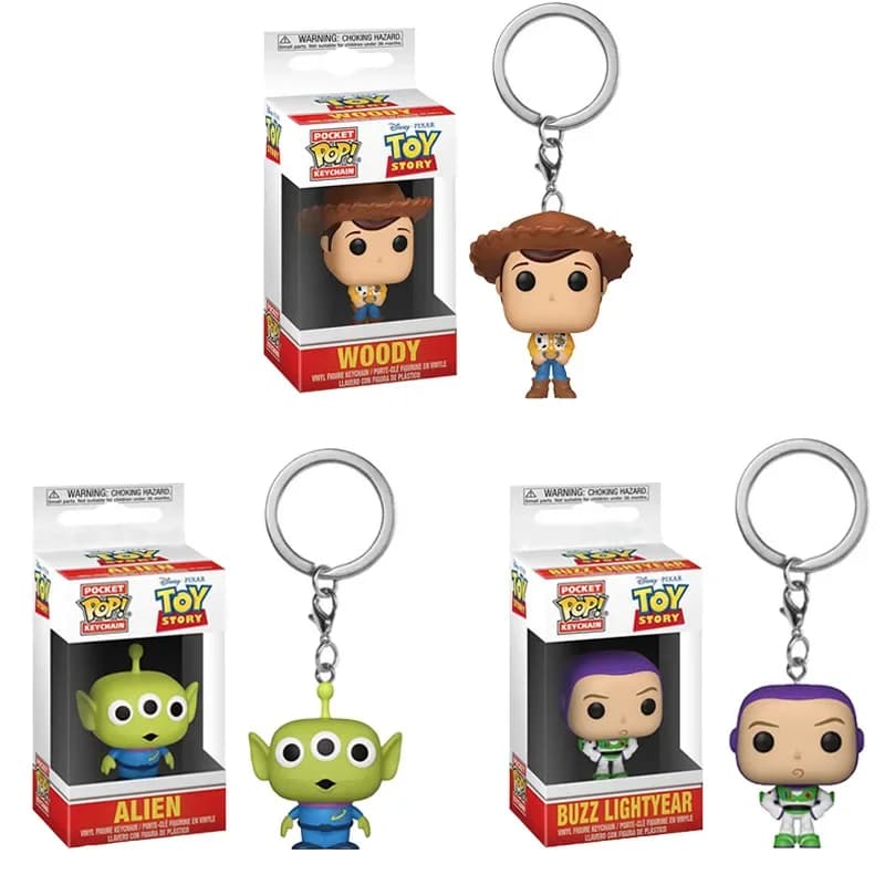 Portachiavi Action Figure di Toy Story 4: Forky, Slinky Dog, Woody, Buzz Lightyear, Alien - Modellini da Collezione per Bambini