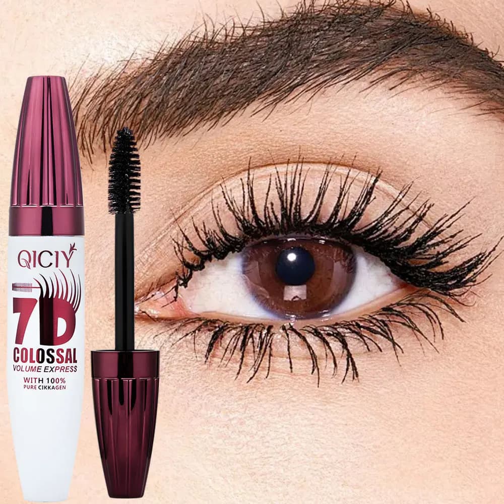 Mascara impermeabile 7D ispessimento allungamento fibra liquida arricciatura estensione ciglia ricci a lunga durata non sbava cosmetici