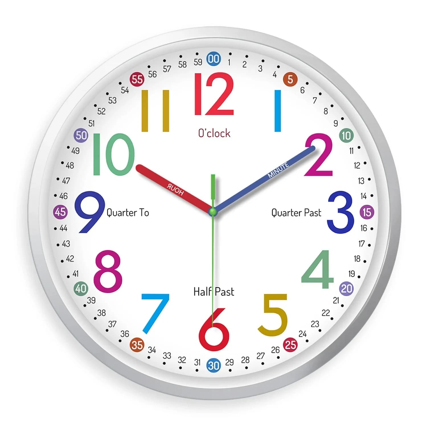 Orologio da parete al quarzo silenzioso e semplice da 8 pollici per soggiorno, camera da letto, cucina, decorazione domestica, regalo ideale per le vacanze, batteria non inclusa