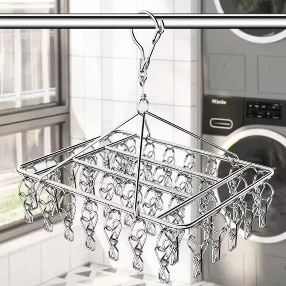 Stainless Steel Dryer Rear, Bra Hook, Socks, Towels, Clothes rack