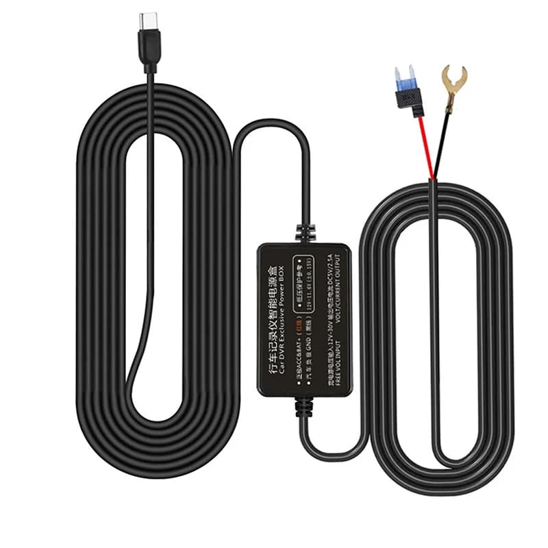 [YY34] DVR Auto Camera Wiring Kit 12-24V to 5V 2.5A with Low Voltage Protection and USB Type-C