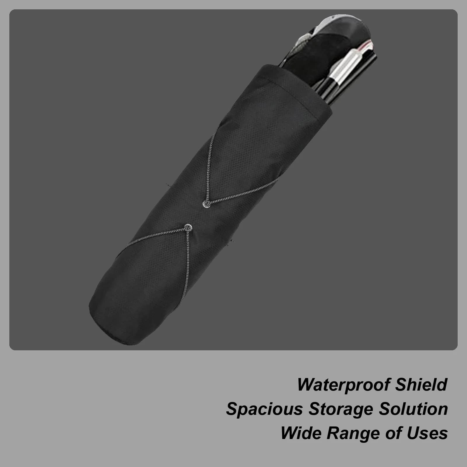 Black waterproof backpack hiking travel walking stick support hiking stick portable polyester camping bag with zipper