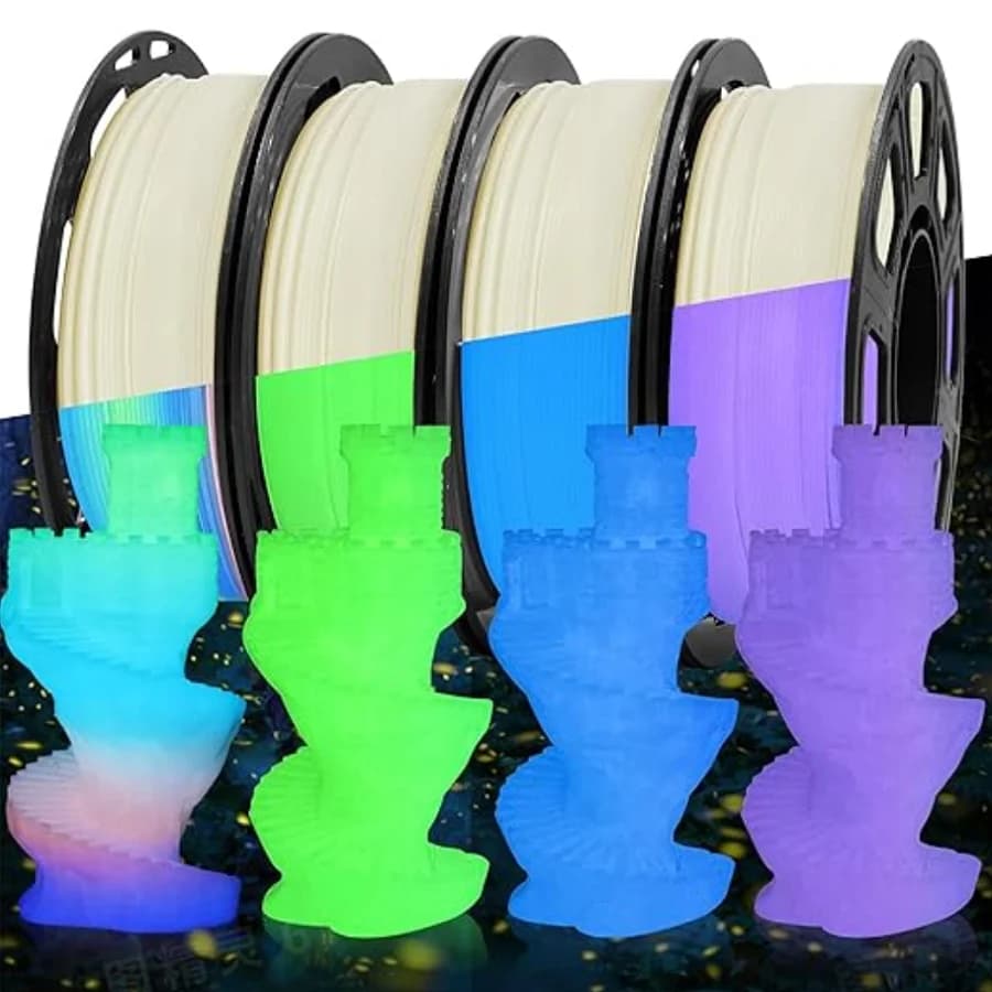 3D Glow Printer Filament In The Dark PLA 1,75 mm 250 g 1 kg PLA Rainbow Filament Change Color 3D Printing Material Blue Red