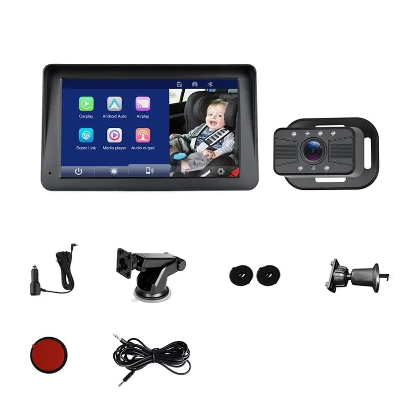 Cast Cam IPS Screen 7" Car Monitor Baby Monitoring Carplay Android Auto Navigation Smart Screen Player-AS55