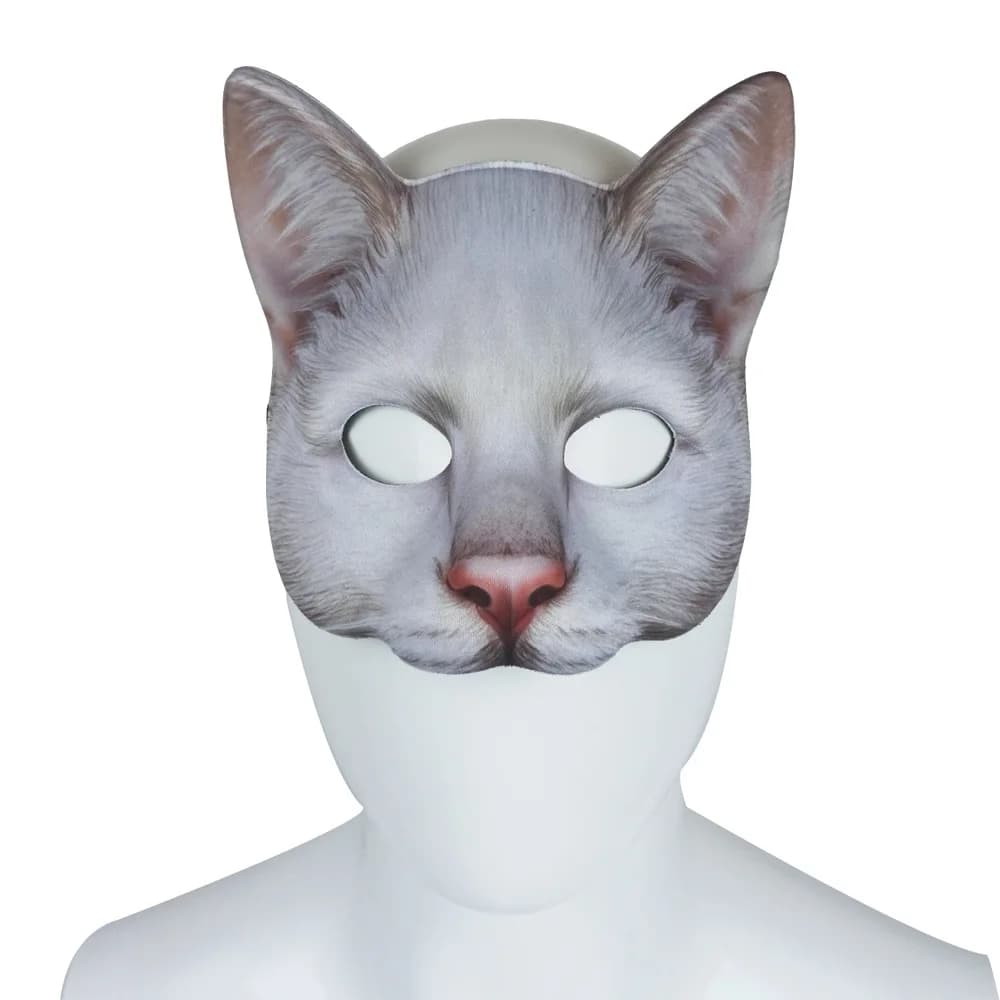 Maschera di gatto per Halloween con stampa digitale, per feste di carnevale, travestimenti e decorazioni per spettacoli teatrali