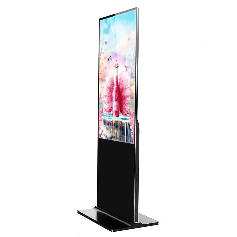 Schermo pubblicitario LCD verticale con lettore video e display per segnaletica digitale con caricatore wireless