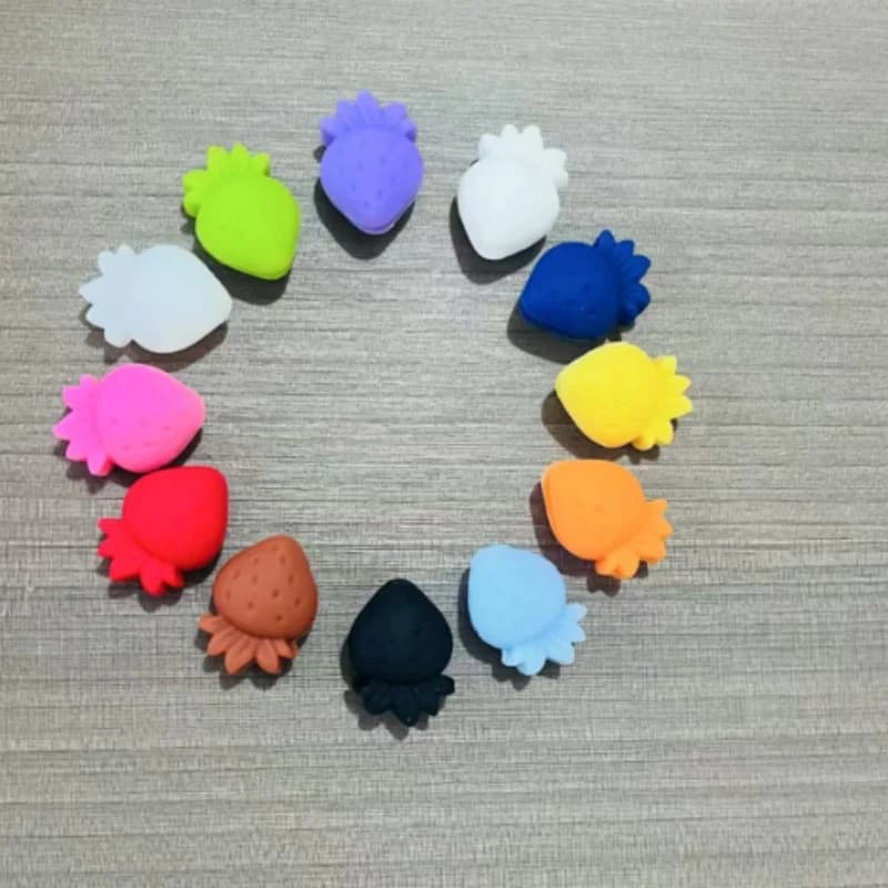Set di ciondoli e sottobicchieri in silicone per bicchieri da vino e fragole, pennarelli per bevande per la decorazione di feste di degustazione del vino, matrimoni, divertimento estivo