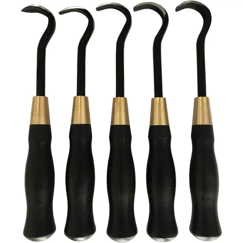 A74E-Bonsai Scraper 5-Piece Tool Set Including Blades, Multiple Sizes And Storage Bag Bonsai Deadwood Carving Tool Set