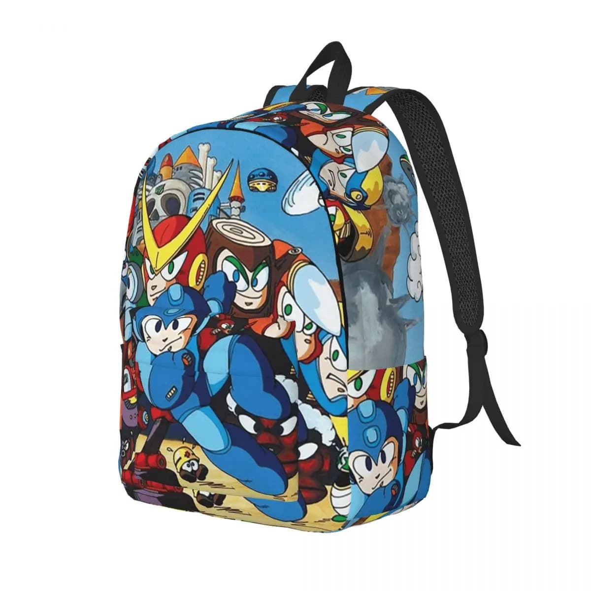 Classic Megaman Backpack Daypack Large Capacity Kids BookBag School Bag Shoulder Bags for Boys Girls