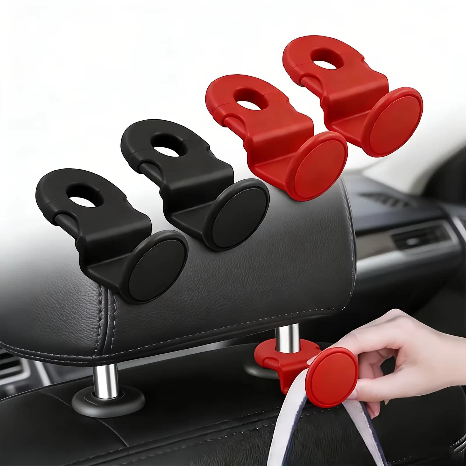 2 Pieces, Car Hidden Seat Hook, Upgraded Round Lock Design, Strong Load-bearing, Multi-purpose Hook in The Car, Can Hang Handbags/umbrellas, Concealed and Does Not Take Up Space, General-purpose Car Storage Accessories