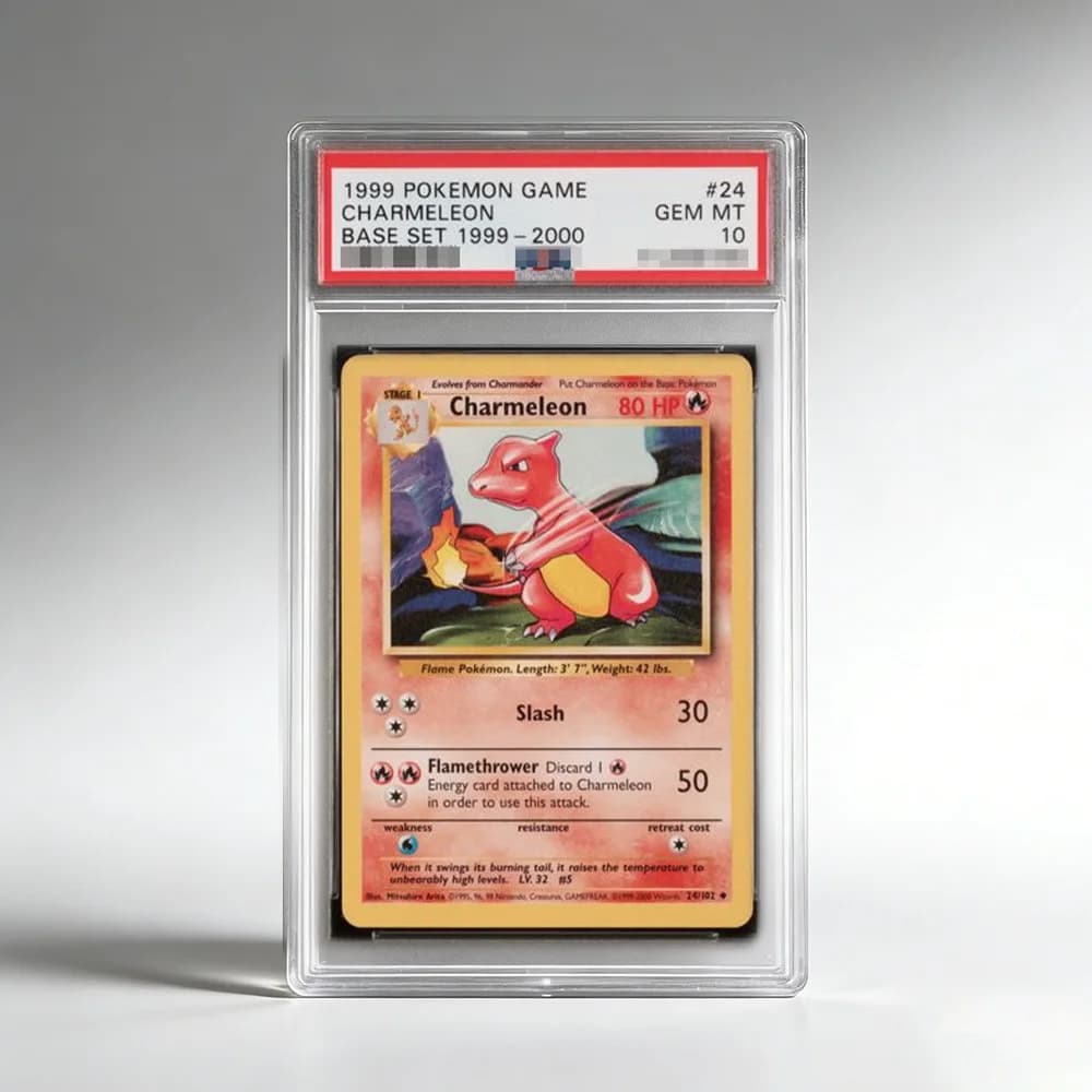 Carta da Collezione DIY PTCG Singola 1999 GAME CHARMELEON BASE SET 24/102 - Replica di Alta Qualità, Regalo Anime, Giocattolo