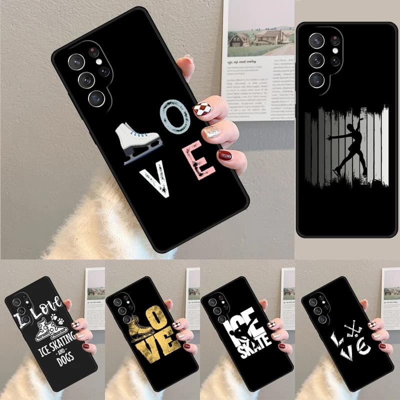 Cover per telefono in silicone Love Ice Skating per Samsung Galaxy Note 10 Pro S26 S25 S24 S23 S22 S21 Plus S25 Ultra