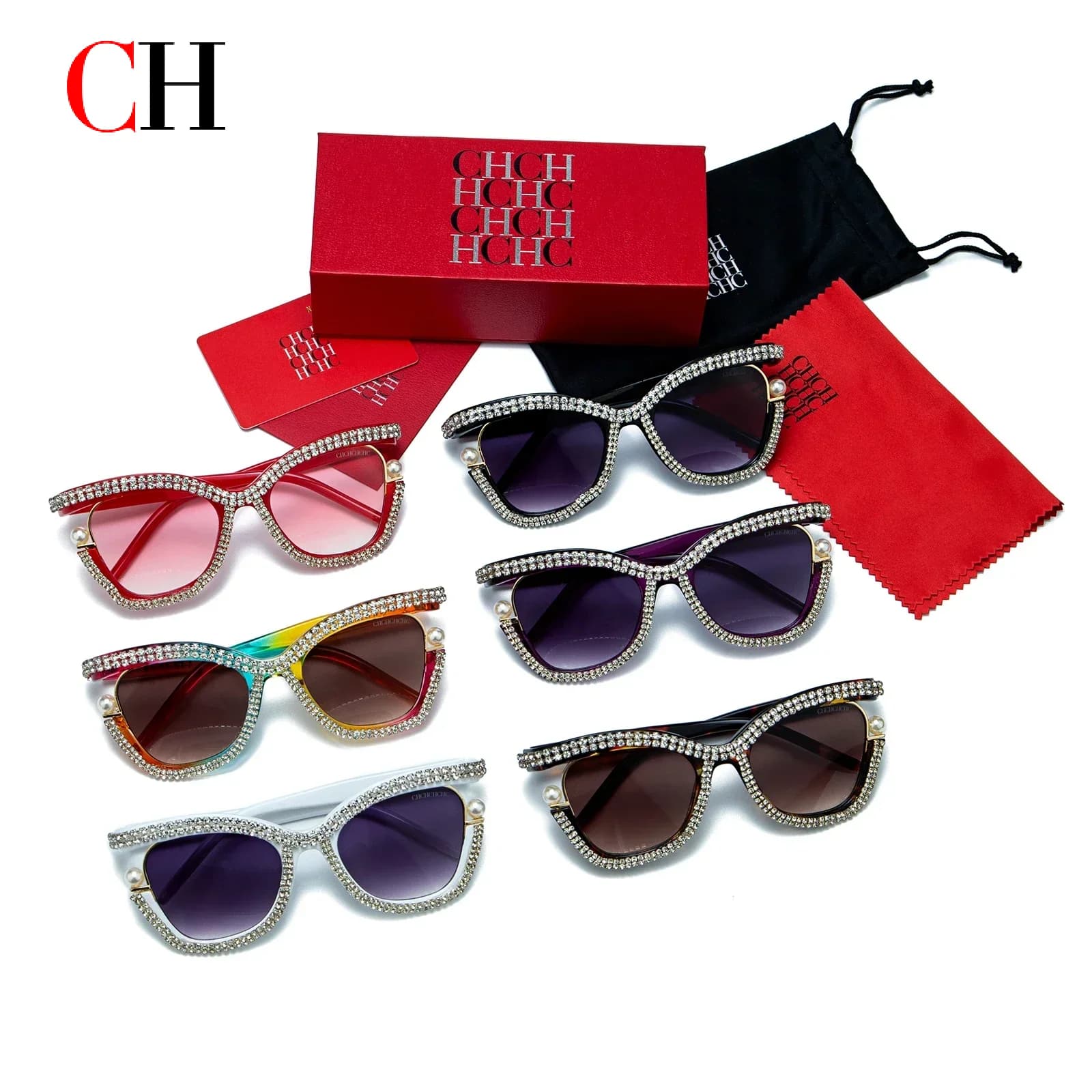 CH Nuova Tendenza Occhiali da Sole da Spiaggia per Donne, Design alla Moda, Stile Unico, Multi-stile, Protezione UV