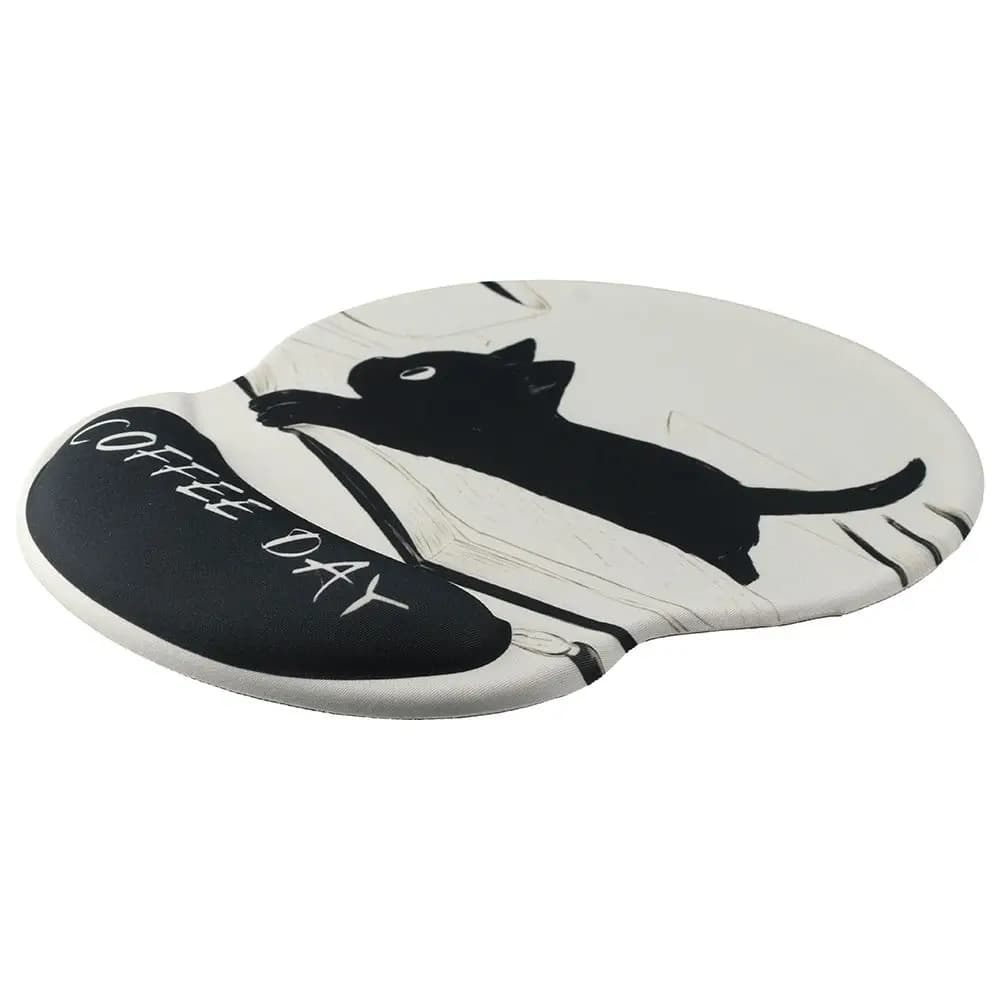 Tappetino per Mouse per gatti regalo supporto per polso ergonomico carino supporto per poggiapolsi in Gel nero casa