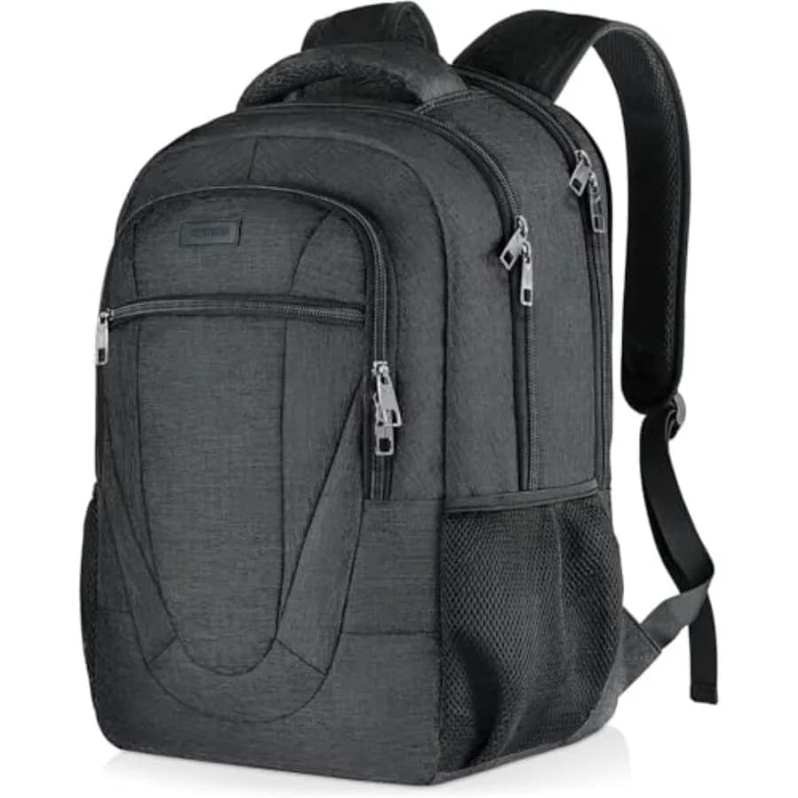 Travel Laptop Backpack, 17 Inch Extra Large School Backpacks for Teen Boys and Girls, Black Water Resistant Women Back Pack, Bu
