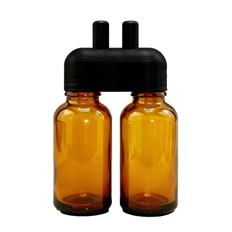 AB33-Inalatore di Oli Essenziali, Tappo Inalatore per Bottiglia di Aroma a Doppio Foro, Mini Dispenser Inalatore di Profumo da 15ml