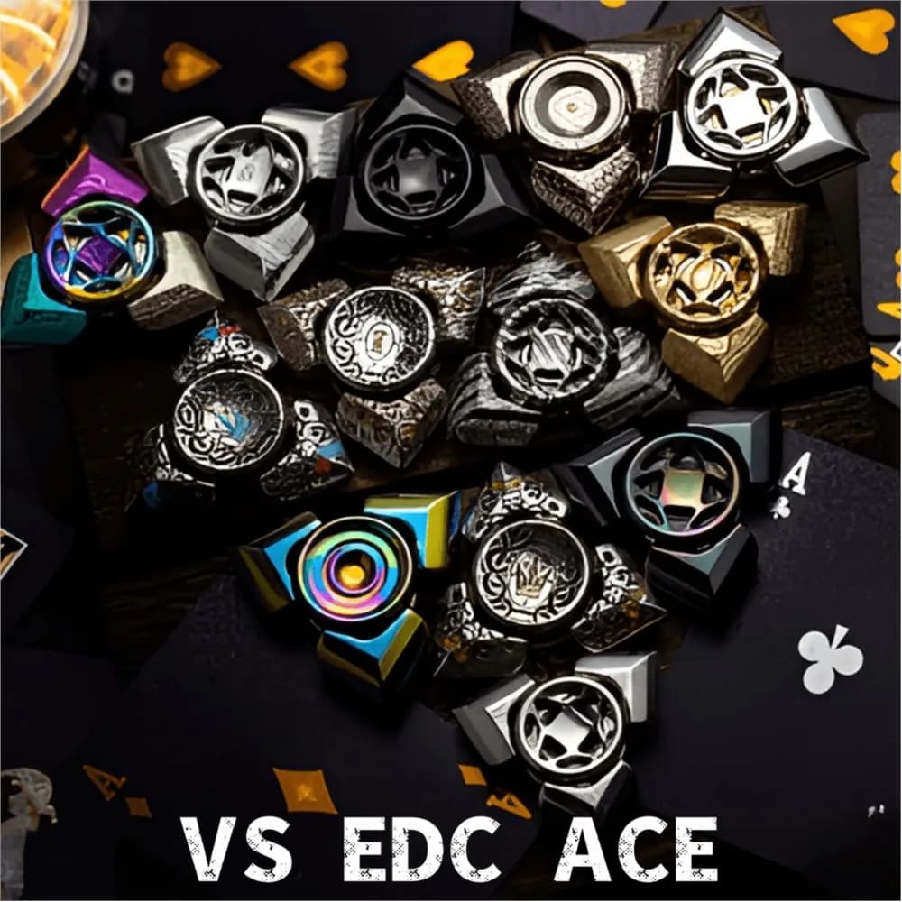 VS EDC ACE Fidget Spinner Giroscopio a tre pale Giocattolo antistress per adulti Spinner agitati in metallo Accessori da scrivania