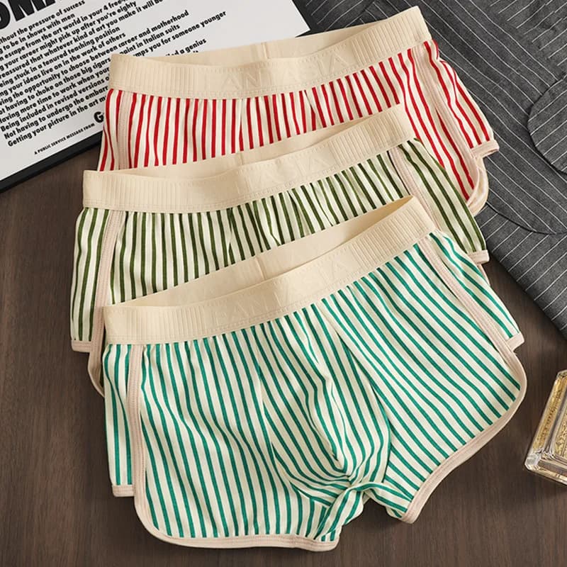 L-4XL Pantaloni Aro a righe per adolescenti di grandi dimensioni Pantaloncini da pigiama per la casa in cotone da uomo Mutande da notte larghe comode e traspiranti