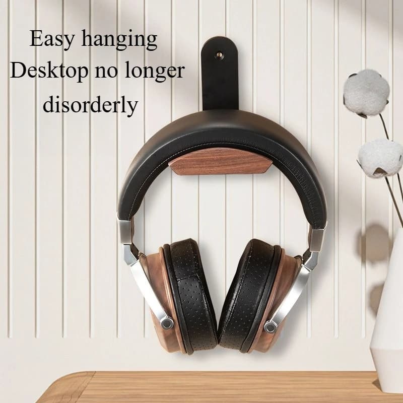 Walnut Wood Headphone Holder Minimalist Earphone Storage Rack Solid Wood Headphone Hanger Earphone Holder