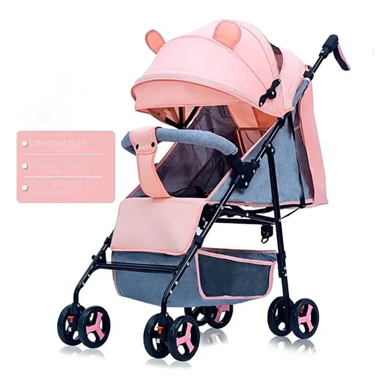 Seduto e sdraiato Design all-in-one da 0 a 4 anni Passeggino leggero pieghevole con un solo tocco ammortizzante primaverile