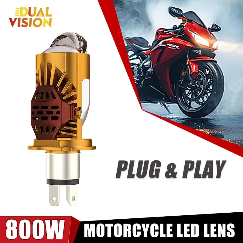 Dualvision H4 Bi Proiettore LED Mini Lampadina 800W Canbus 600000LM Facile installazione Ventola Lente di raffreddamento Faro LHD RHD per auto/moto