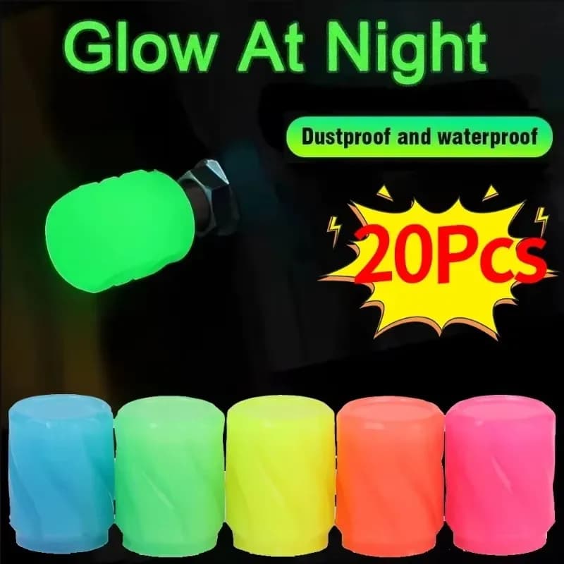 Nuovo luminoso tappo valvola pneumatico universale auto moto bici ruota ugello antipolvere stelo valvola pneumatico accessori auto fluorescenti