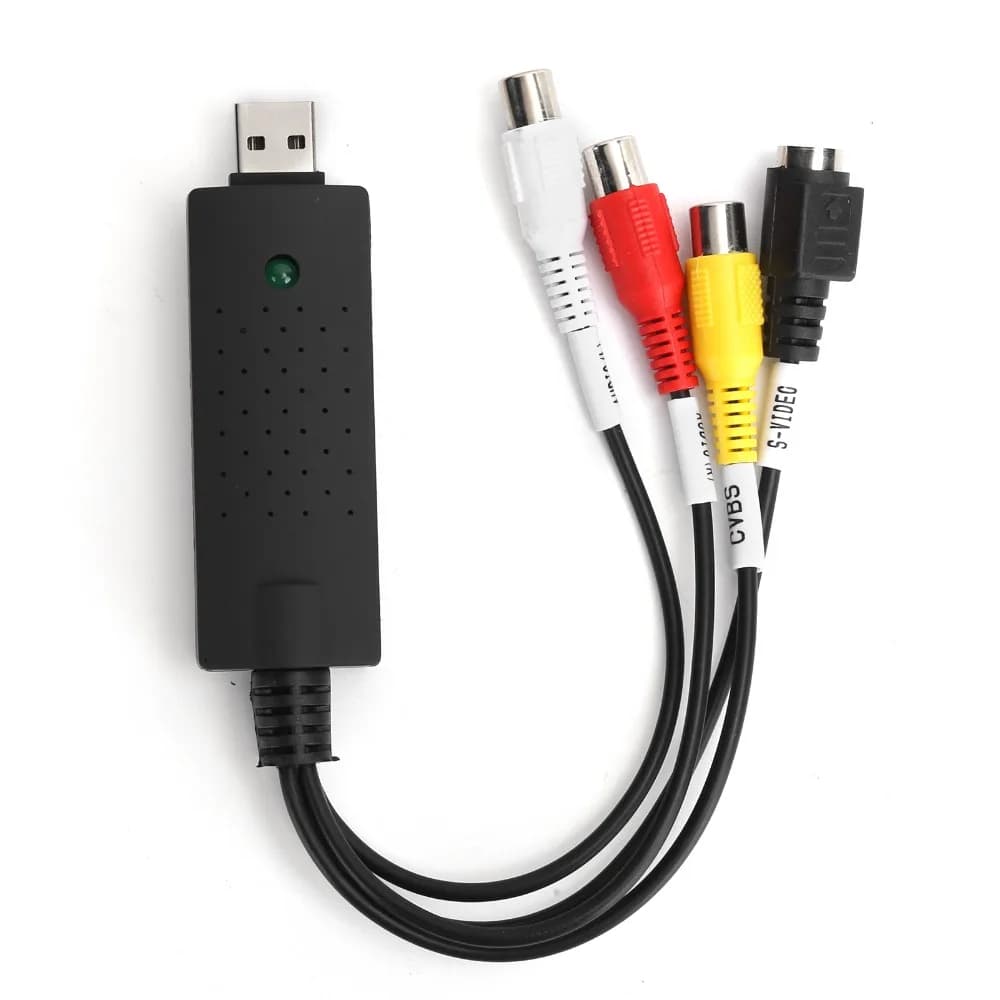 Convertitore Audio Video USB 2.0 Nero, Scheda di Acquisizione Video Portatile Plug and Play per Windows XP/Vista/7/8/10/Linux
