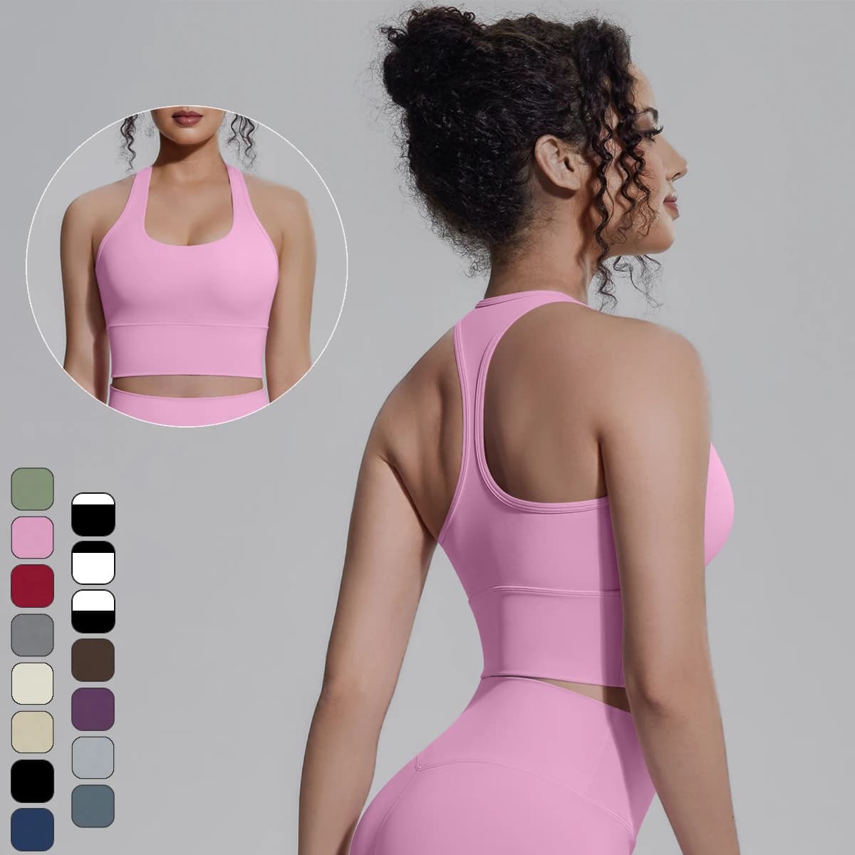 Top Sportivo Estivo Traspirante Antiurto per Palestra, Yoga e Corsa con Imbottitura e Design a I