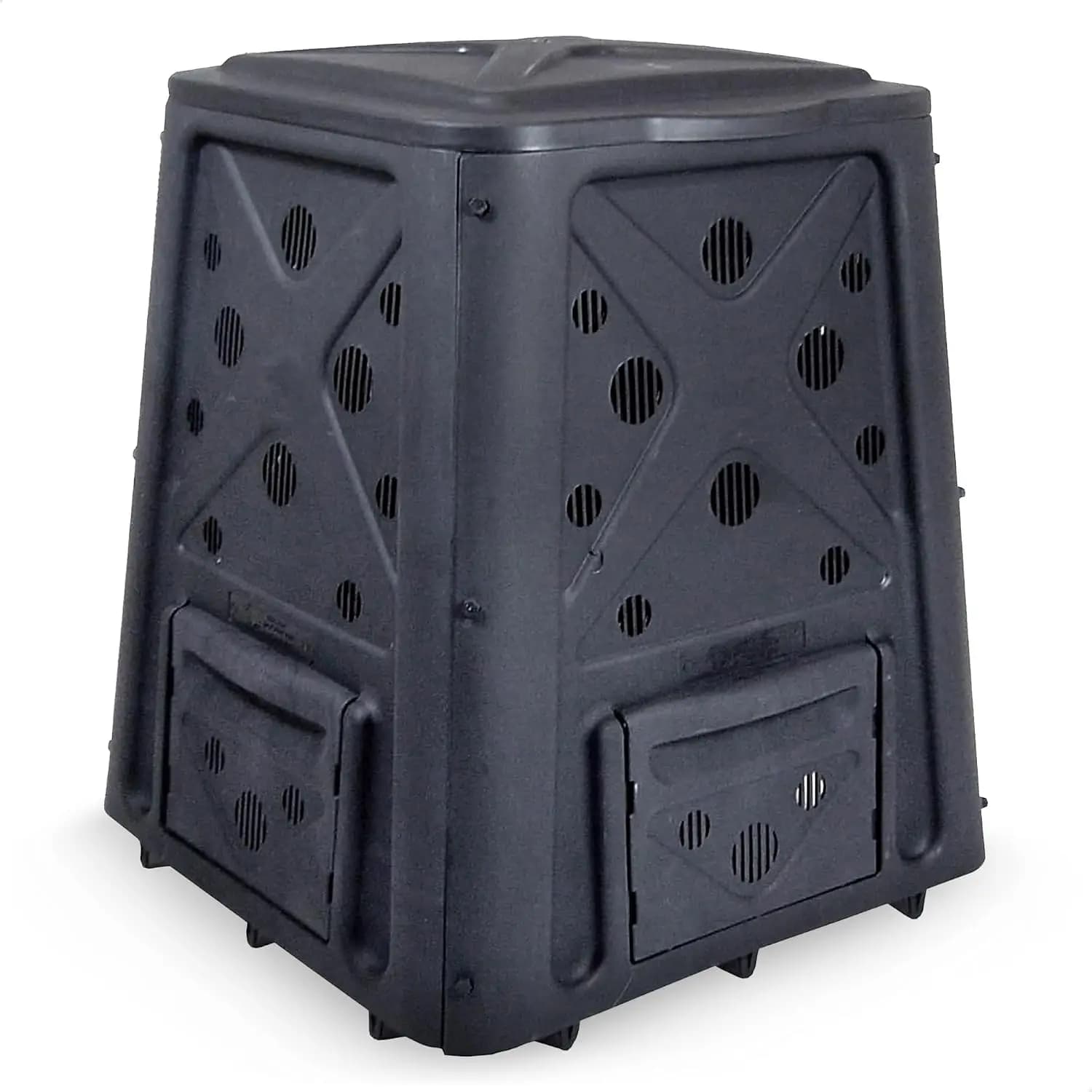 Redmon Outdoor Compost Bin with Lift Off Lid, 65 Gallon, Black