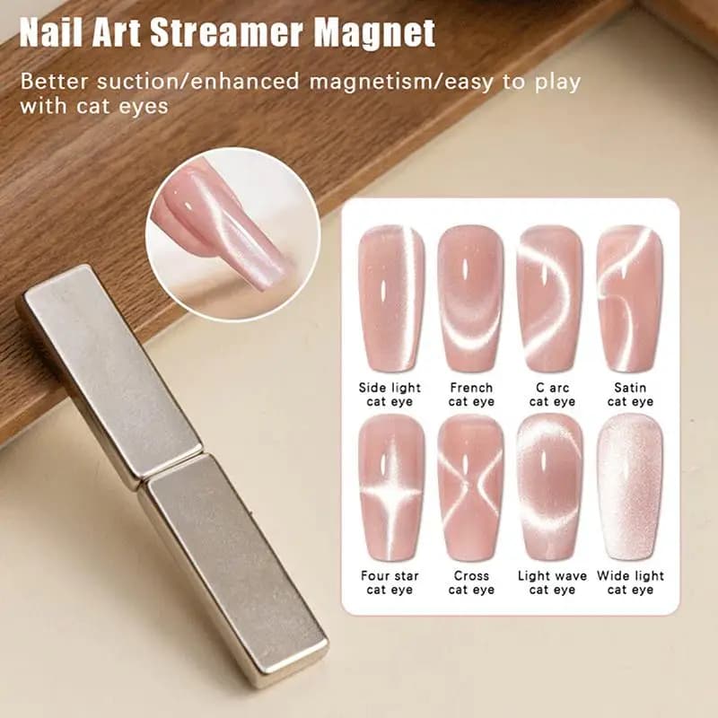 Magnete a striscia spesso e resistente effetto occhio di gatto per smalto gel unghie, effetto linea 3D, strumento multifunzione a penna magnetica per french manicure