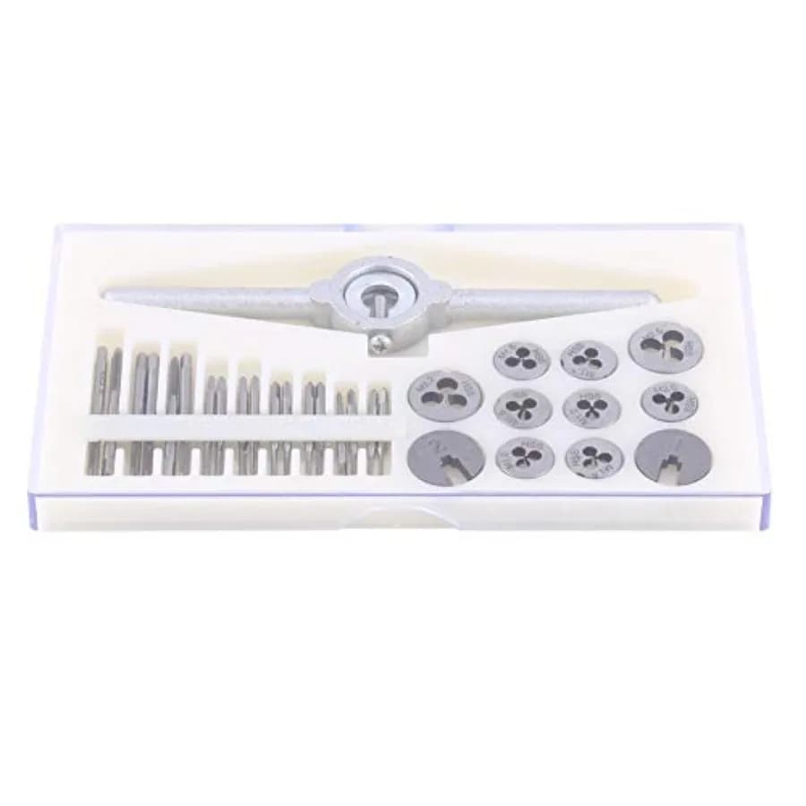 Set di 30 Pezzi per Filettatura Metrica, Kit di Utensili Manuali per Filettare con Chiave Regolabile M1 M1.1 M1.2 M1.4 M1.6 M1.8 M2.0 M2