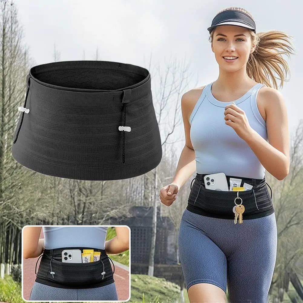 Marsupio Invisibile da Corsa per Uomo e Donna, Cintura Sottile per Fitness, Marsupio Sportivo Porta Telefono per Palestra, Maratone, Triathlon