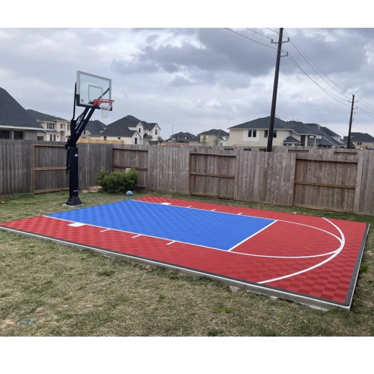 Adjustable Height Basketball Half Court System Kids/Adults Use Free Installation