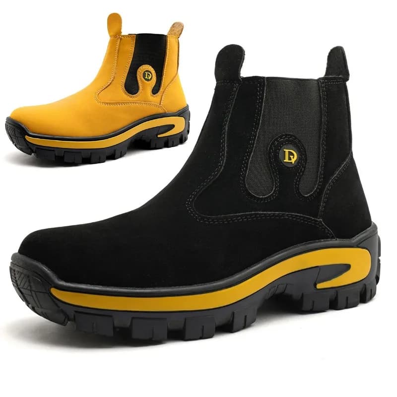 Men Boots Retro Suede Leather Casual Boot Outdoor Non Slip Hiking Boot Slip on Ankle Boots Oxford Western Boots Bota Para Hombre