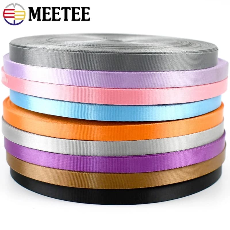 45 Metri 10-20mm Tessitura In Nylon per Cinghie Borsa Al Metro Cintura Nastro Fasce Bias Nastro Abbigliamento Accessori Per Cucire FAI DA TE