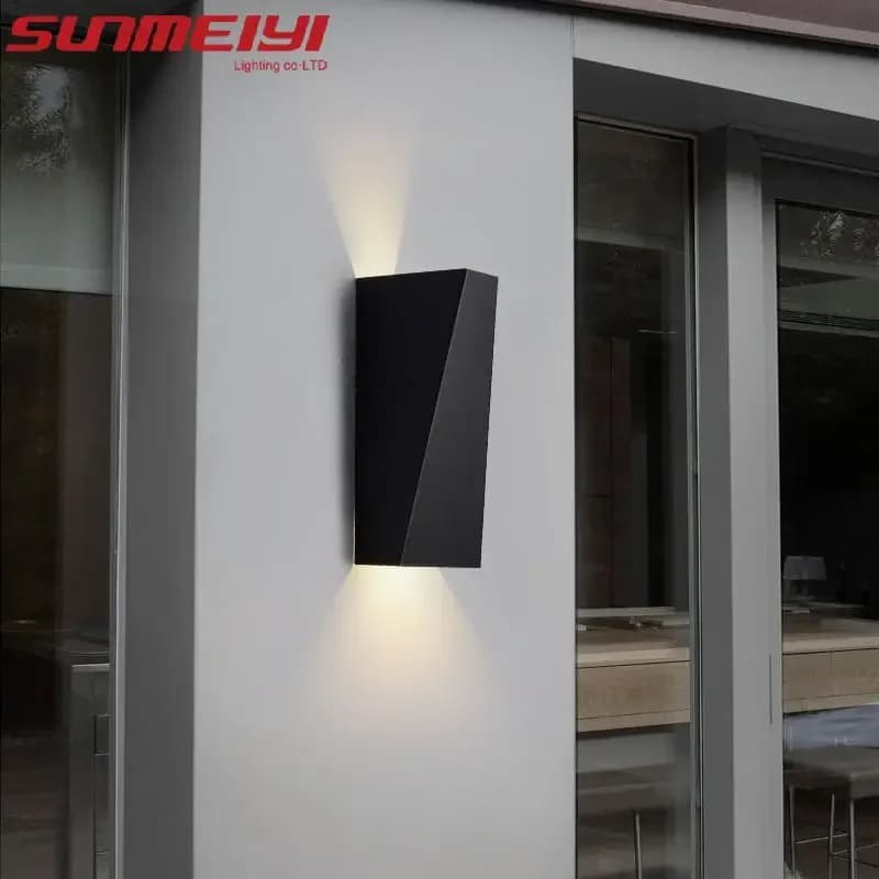 Lampada da parete a LED impermeabile per esterni Moderna e semplice nordica nera Villa Cortile Giardino Corridoio Balcone Faretti a doppia testa