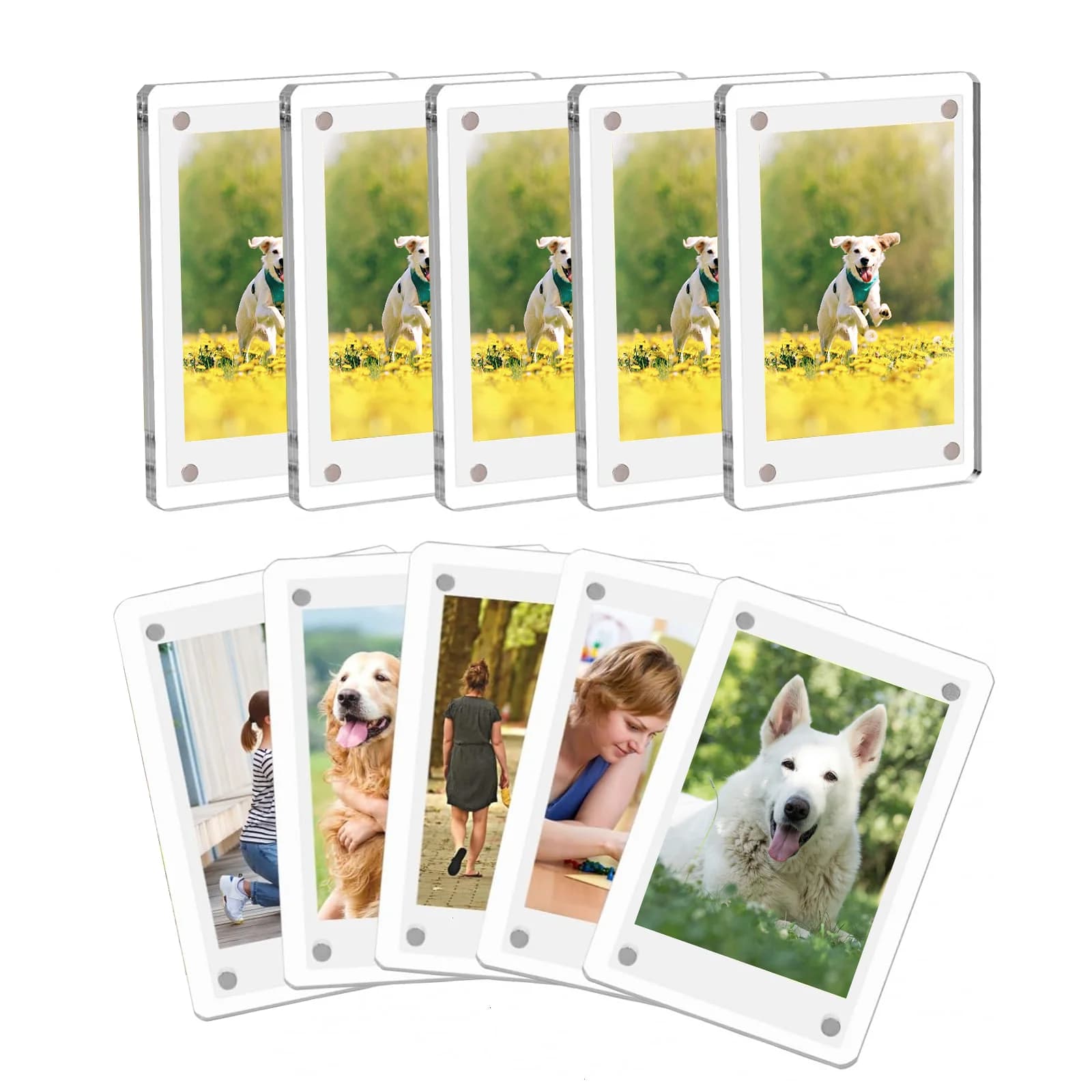Magnetic frames for acrylic refrigerator 6x9 cm Home decorations Transparent two-sided magnetic frame for display Magnet 2,46x3,54 inch