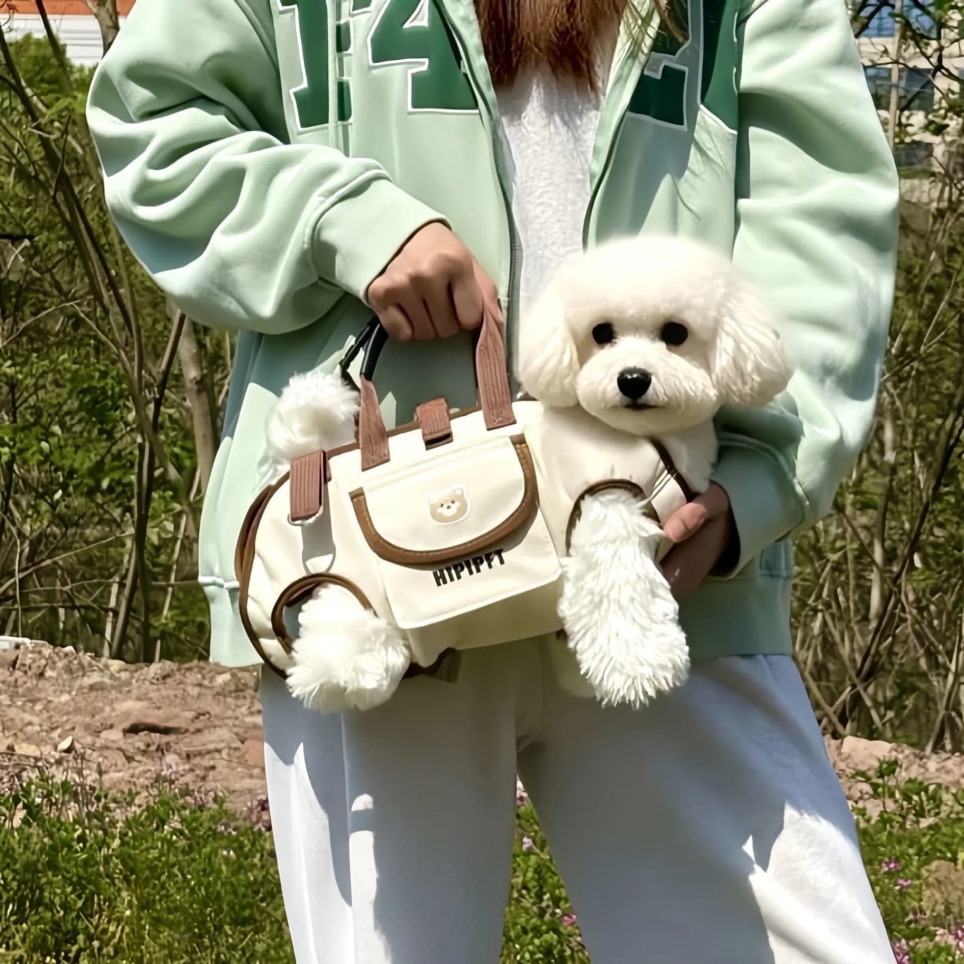 Portable Breathable Pet Carrier Backpack Travel Sling Bag for Cat Dog Lightweight Crossbody Handbag for Outdoor Walking Easy Use