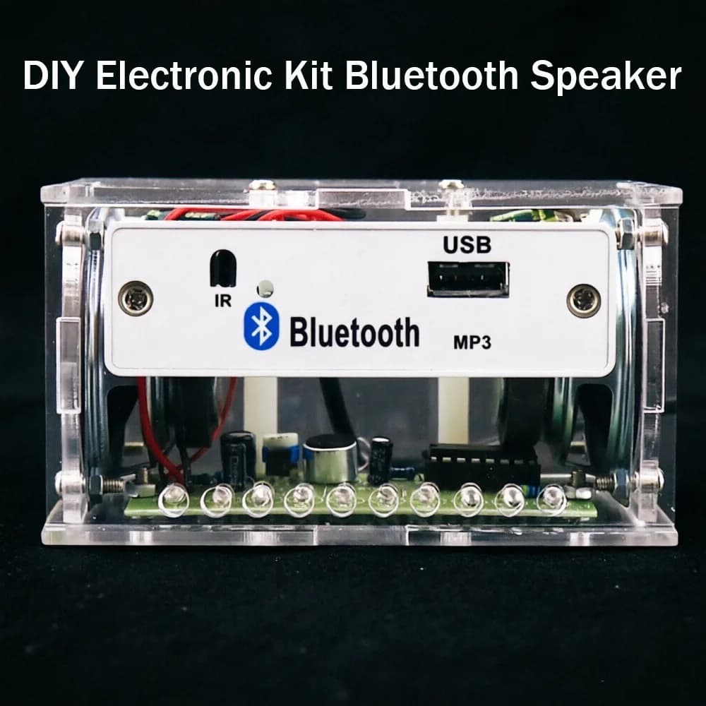 Electronic DIY Bluetooth Speaker Kit White DIY Soldering Project Electronics Kit Teaching Practice Bluetooth Stereo Speaker Kit
