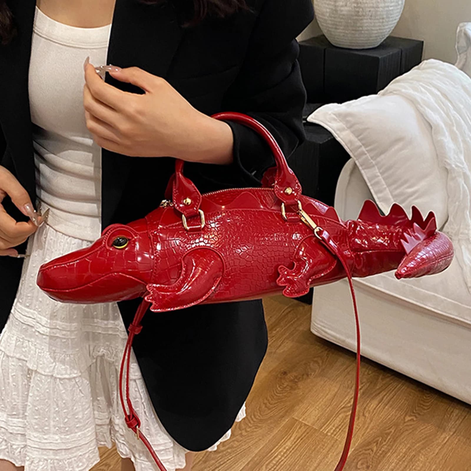 3D Crocodile Hobo Clutch Purses for Women PU Leather Shoulder Bag Large Capacity Crossbody Purse for Daily Travel Work