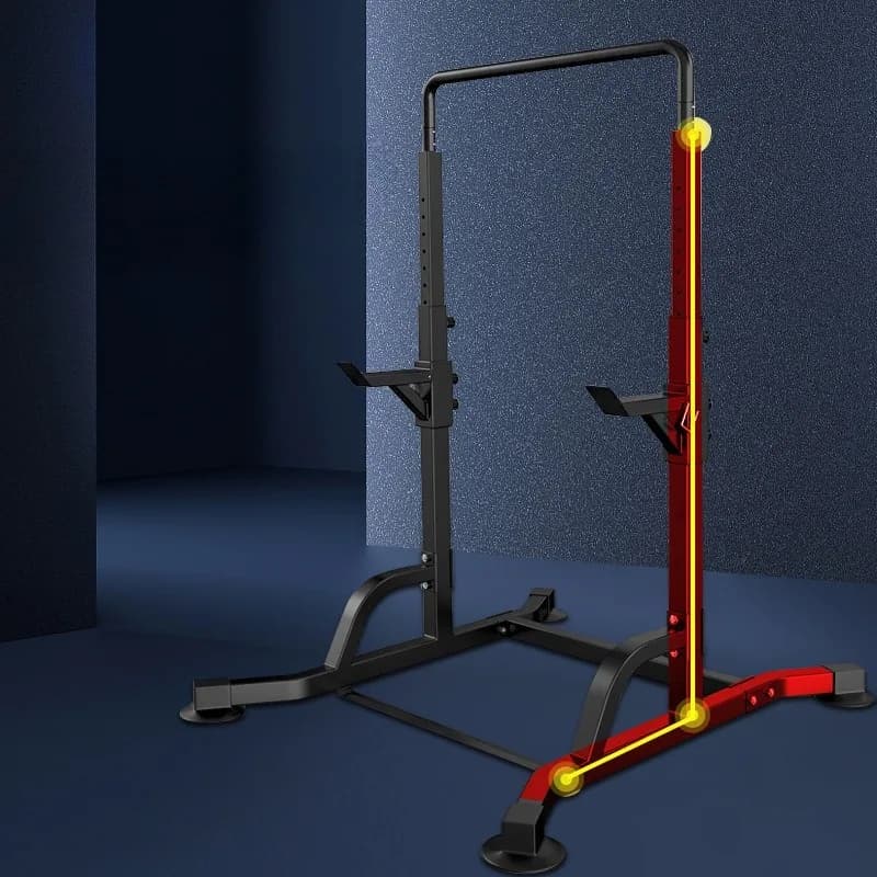 Traction device with horizontal bar for interiors, grill for squat, barbell with light commercial horizontal bar