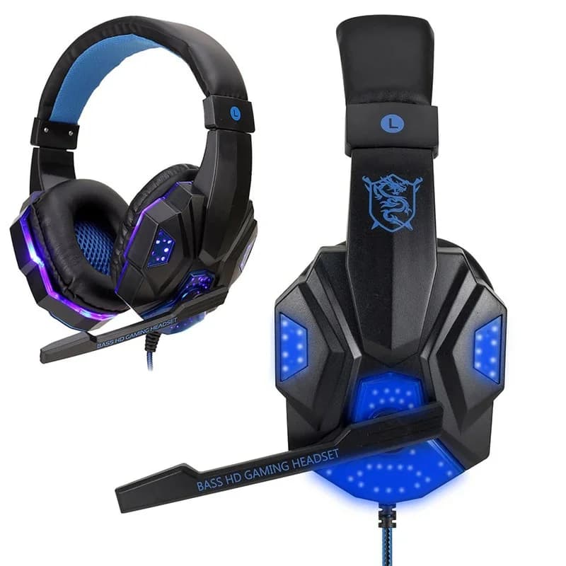Cuffie Gaming Cablate da 3,5 mm 120 ° Cuffie da gioco regolabili con microfono con cancellazione del rumore per PS4 5/smartphone/computer